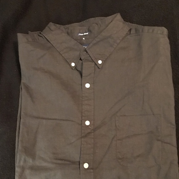 Chaps Shirts Chaps Xxl Linen Blend Black Long Sleeve Shirt Poshmark